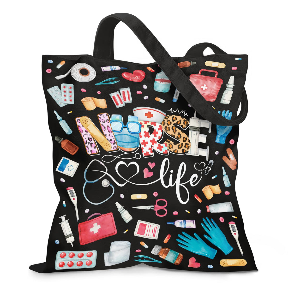 Aesthetic Canvas Tote Bag for Women - with Magnetic Snap Closure & Zipper Inner Pocket Reusable Bag for Shopping