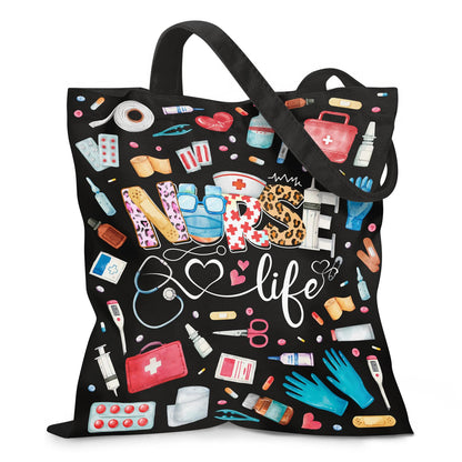 Aesthetic Canvas Tote Bag for Women - with Magnetic Snap Closure & Zipper Inner Pocket Reusable Bag for Shopping