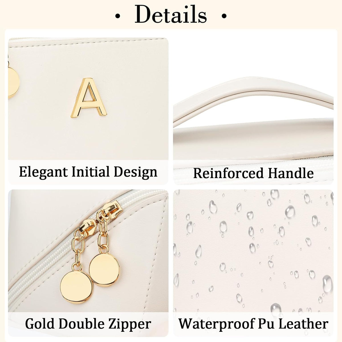 Initial Makeup Bag Personalized Gift for Women Teen Girls