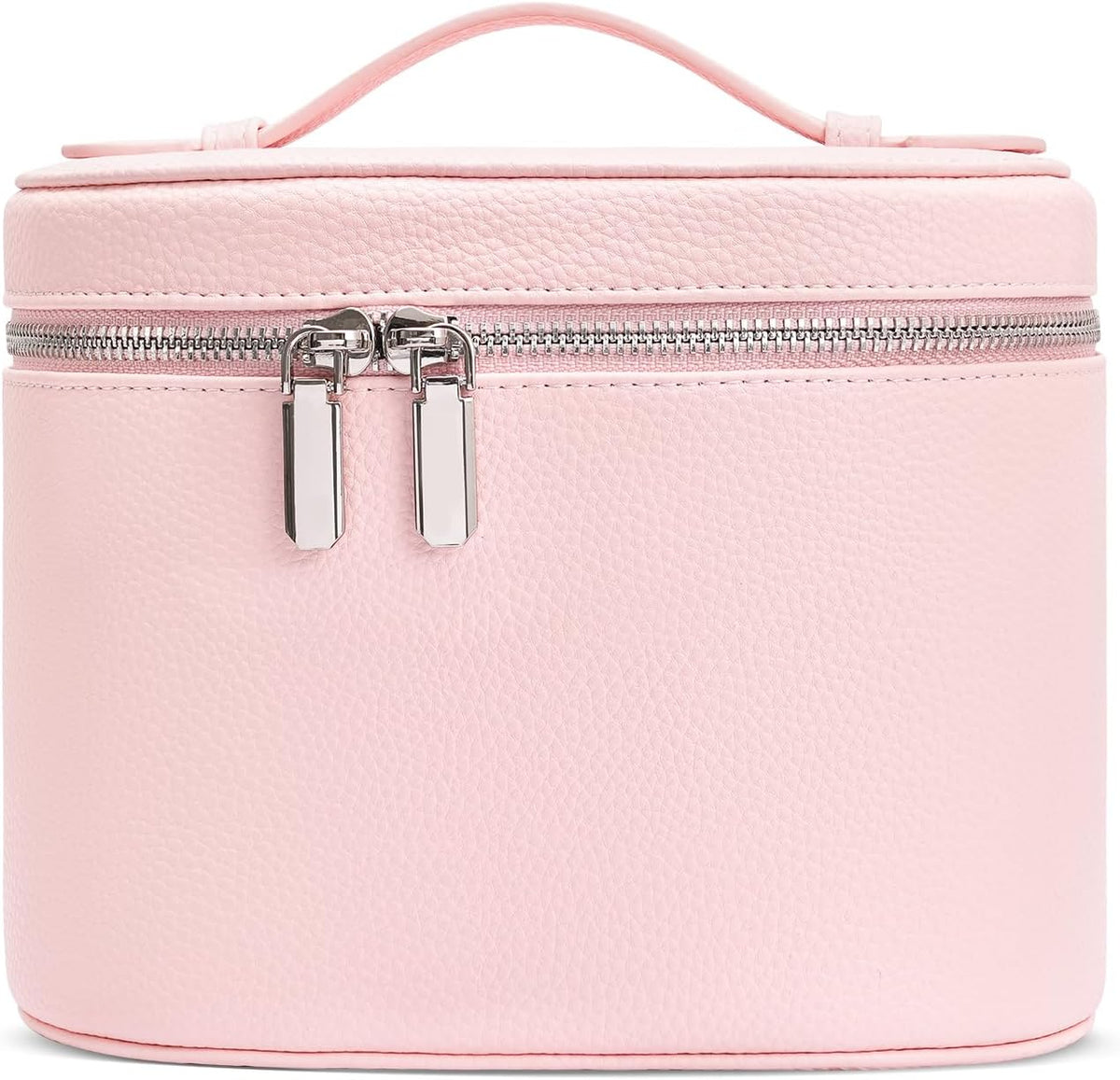 Cosmetic Case, Leather Makeup Bag, Portable Handheld Makeup Case, Detachable Compartments