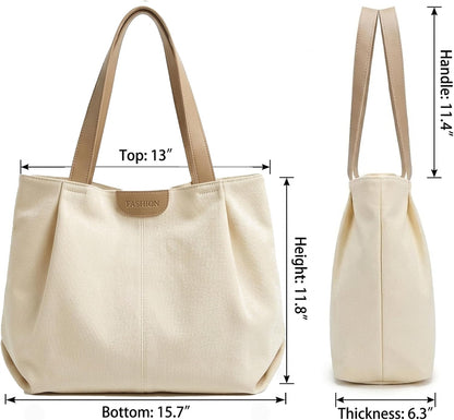 Canvas Tote Bag for Women, Shoudler Bags Mom Mama Mother Bag Large Handbags for Travel, Work,Shopping