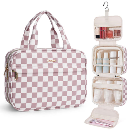 Narwey Hanging Travel Toiletry Bag for Women, Cosmetic Makeup Bag Organizer