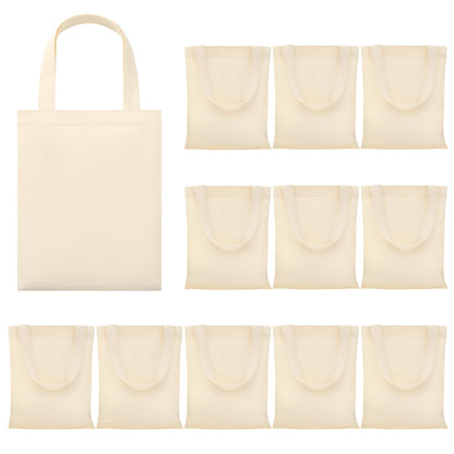 Phicorn Small Cotton Canvas Tote Bags, 9 x 11 in, 8 oz Blank