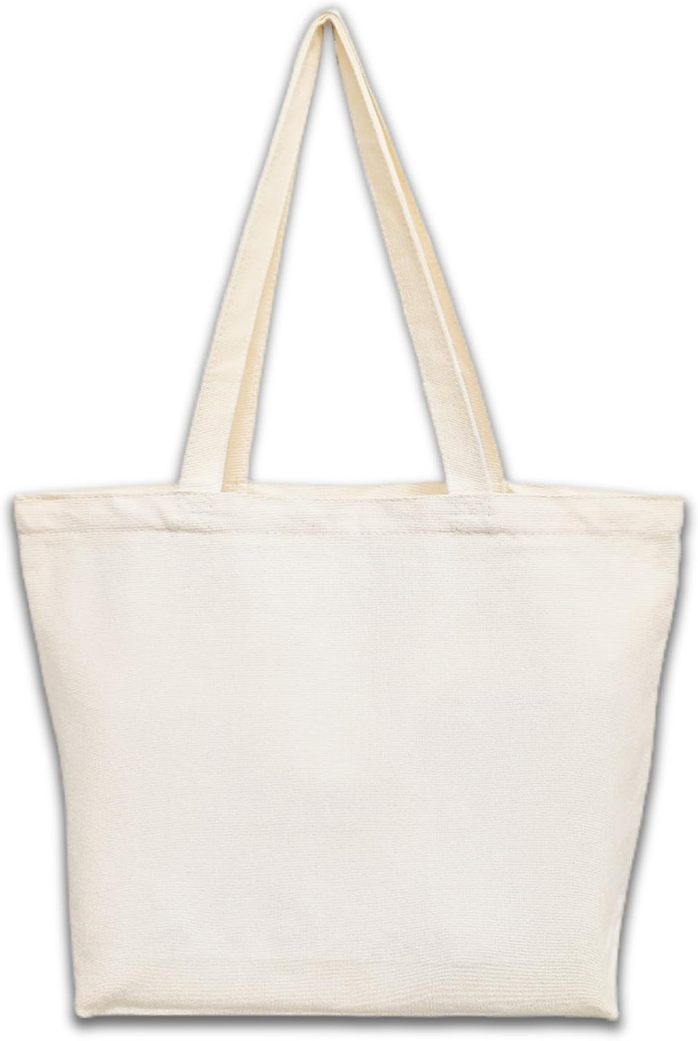 Canvas Tote Bag, Pockets, Zipper, Durable, Lightweight, Cotton Shopping Cloth Bag, Gifts