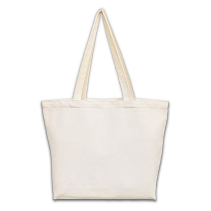 Canvas Tote Bag, Pockets, Zipper, Durable, Lightweight, Cotton Shopping Cloth Bag, Gifts