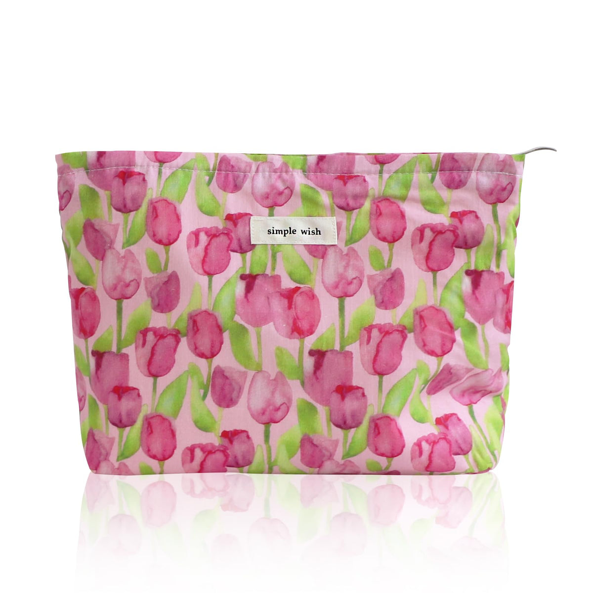 Wudygirl Makeup Bag for Women Travel Cosmetic Bag 10.5"x7.5" Beige