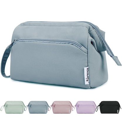Narwey Travel Makeup Bag Toiletry Bag, Wide Open Cosmetic Bag for Women
