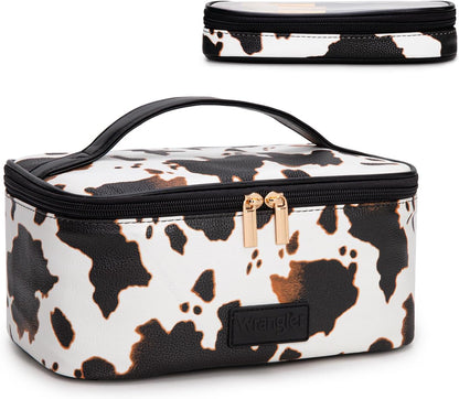 Wrangler Travel Makeup Bag 2pcs Set Cosmetic Bag with Makeup Brush Holder