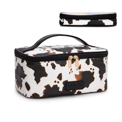 Wrangler Travel Makeup Bag 2pcs Set Cosmetic Bag with Makeup Brush Holder
