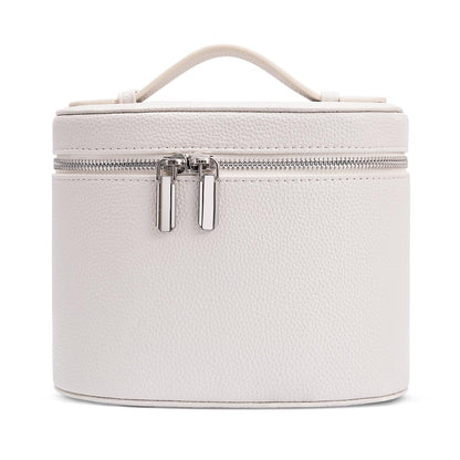 Cosmetic Case, Leather Makeup Bag, Portable Handheld Makeup Case, Detachable Compartments