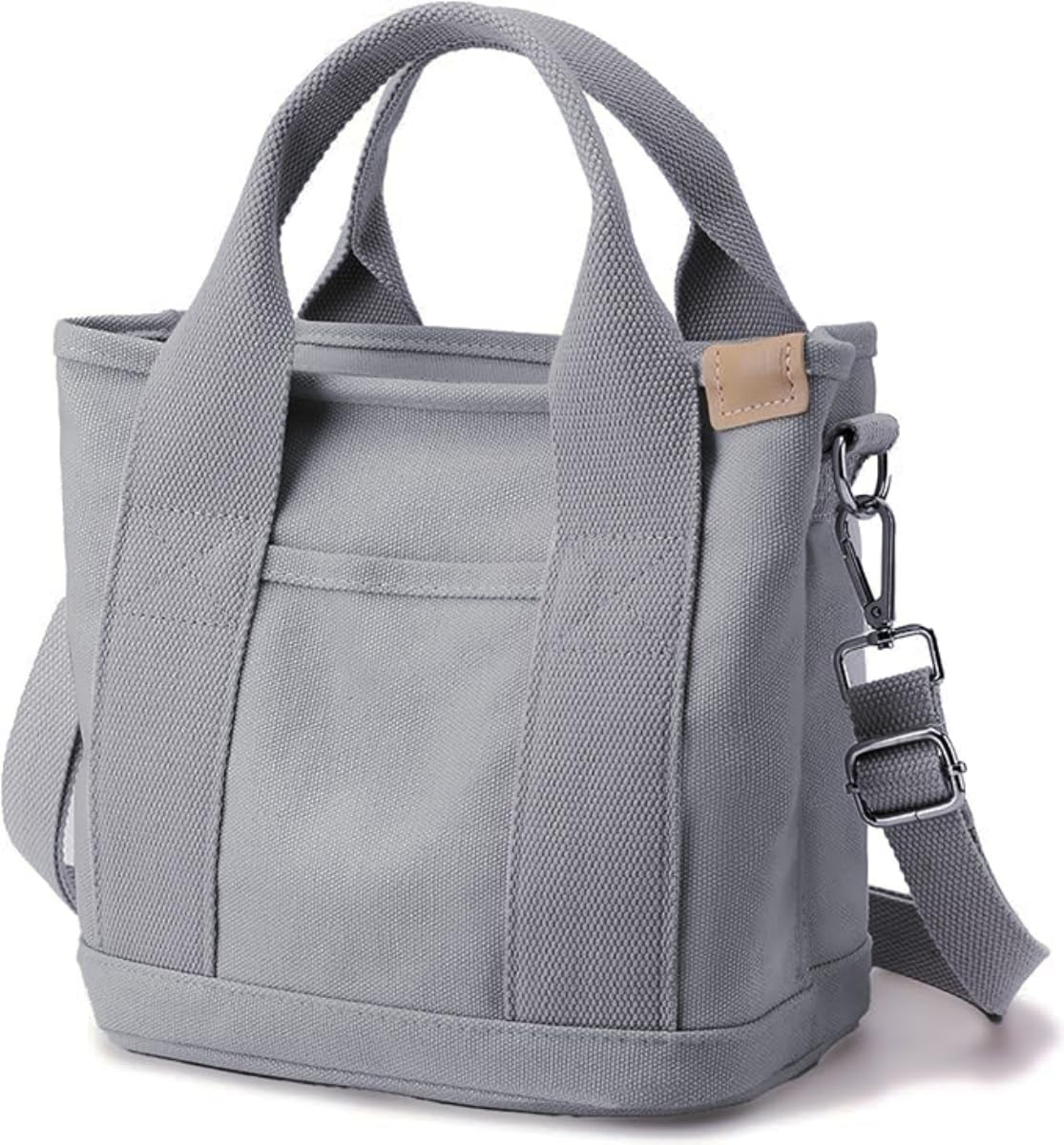 Small Tote Bag with Zipper, Canvas Multi-Pocket Crossbody Bag Shoulder Bag Satchel Hobo Bag