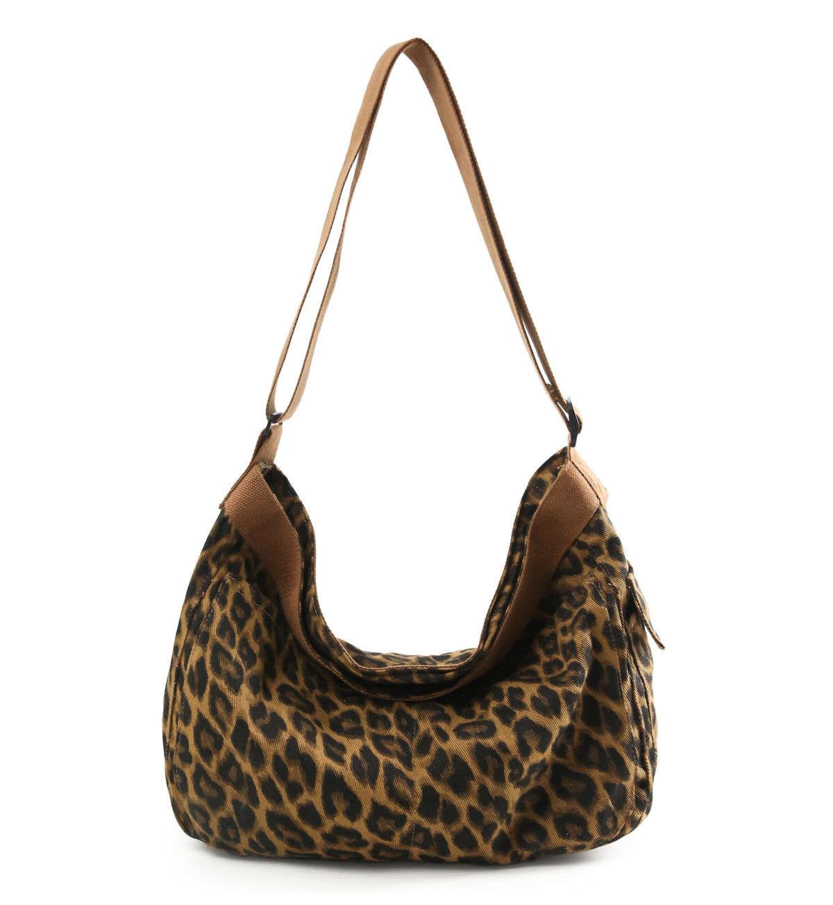 Cotton Tote Handbag Women Canvas Crossbody Beach Bag Hobo Shoulder Tote Bag with 3 External Pocket,Zipper Closure