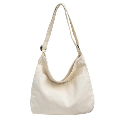 Cotton Tote Handbag Women Canvas Crossbody Beach Bag Hobo Shoulder Tote Bag with 3 External Pocket,Zipper Closure