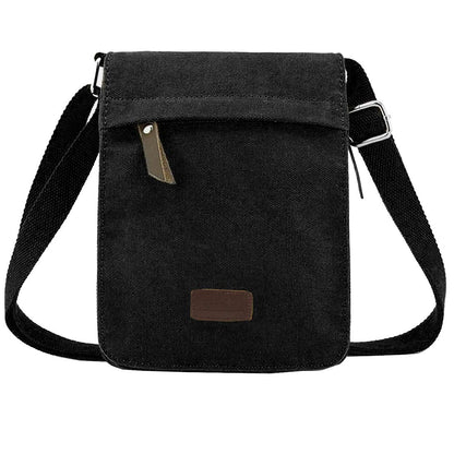 Berchirly Small Vintage Canvas Leather Messenger Crossbody Bag Pack Organizer