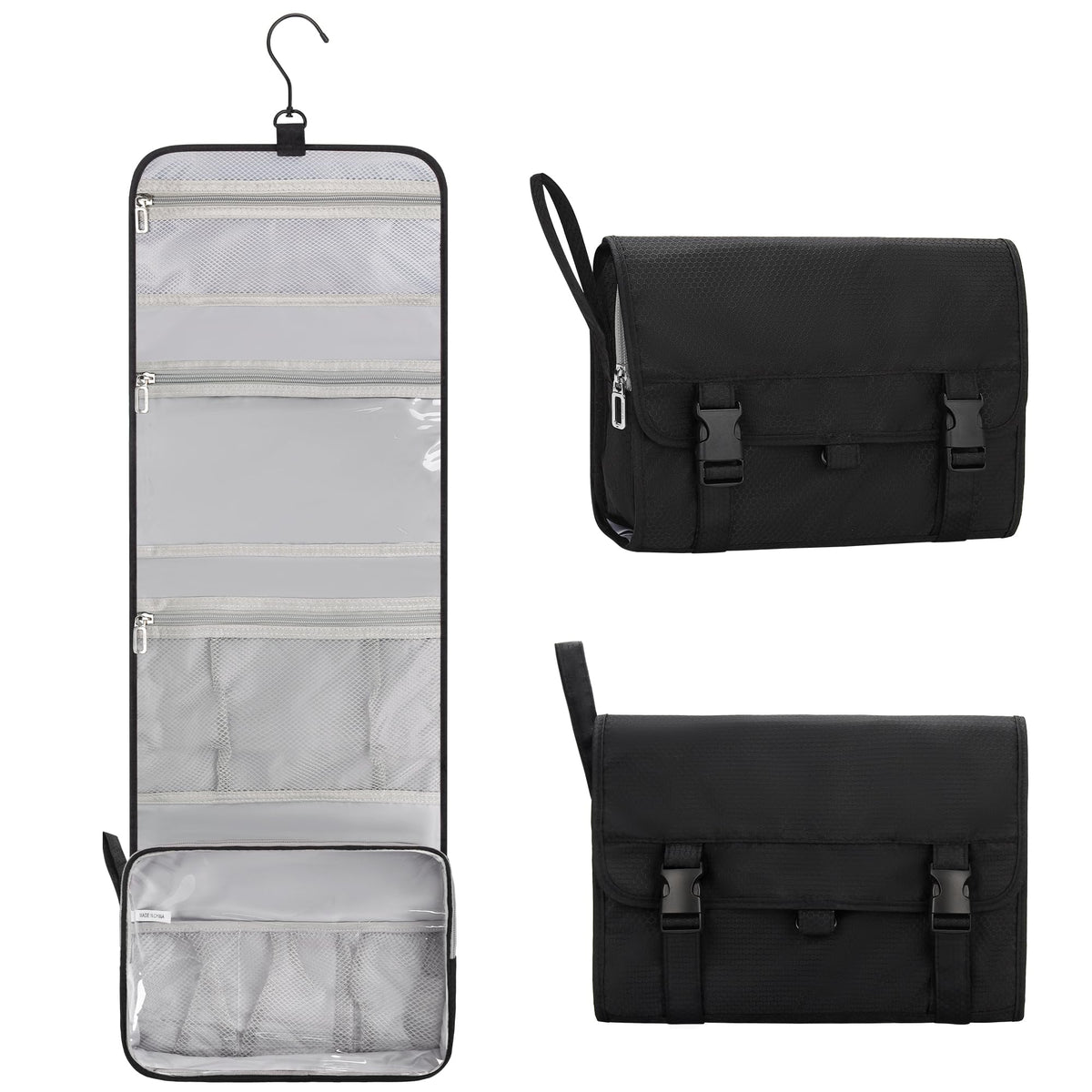 Relavel Travel Toiletry Bag for Men, Large Hanging Toiletries Bag - Black