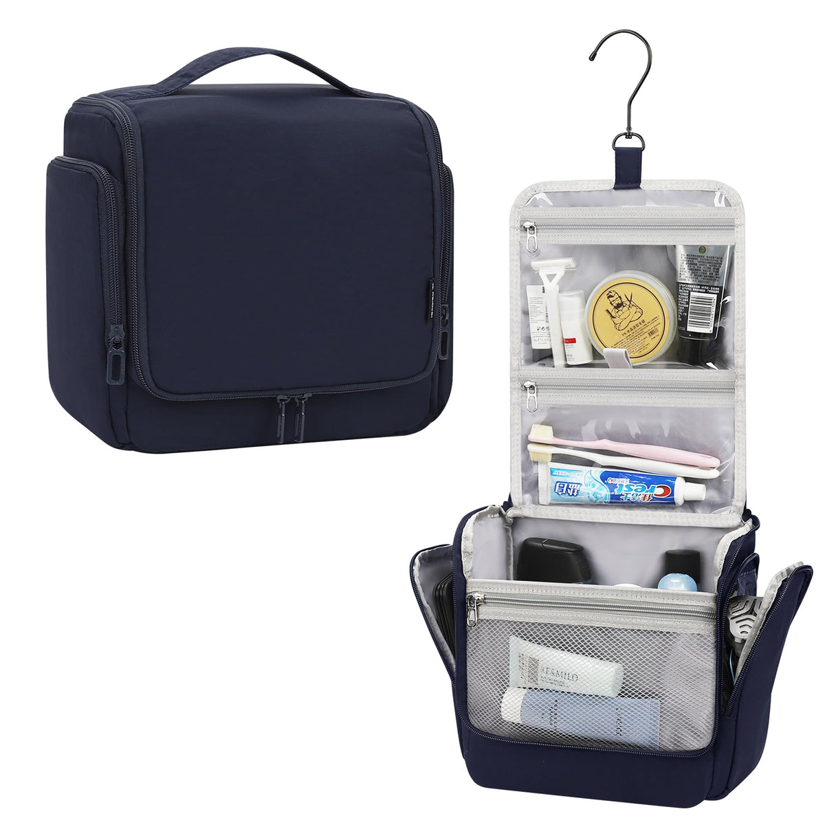 Relavel Hanging Toiletry Bag for Men and Women, Travel Toiletries Bag Water-resistant Large Makeup Cosmetic Organizer Storage, Shaving Dopp Kit Shower Bathroom Hygiene Bags, Carry-on Travel Essentials