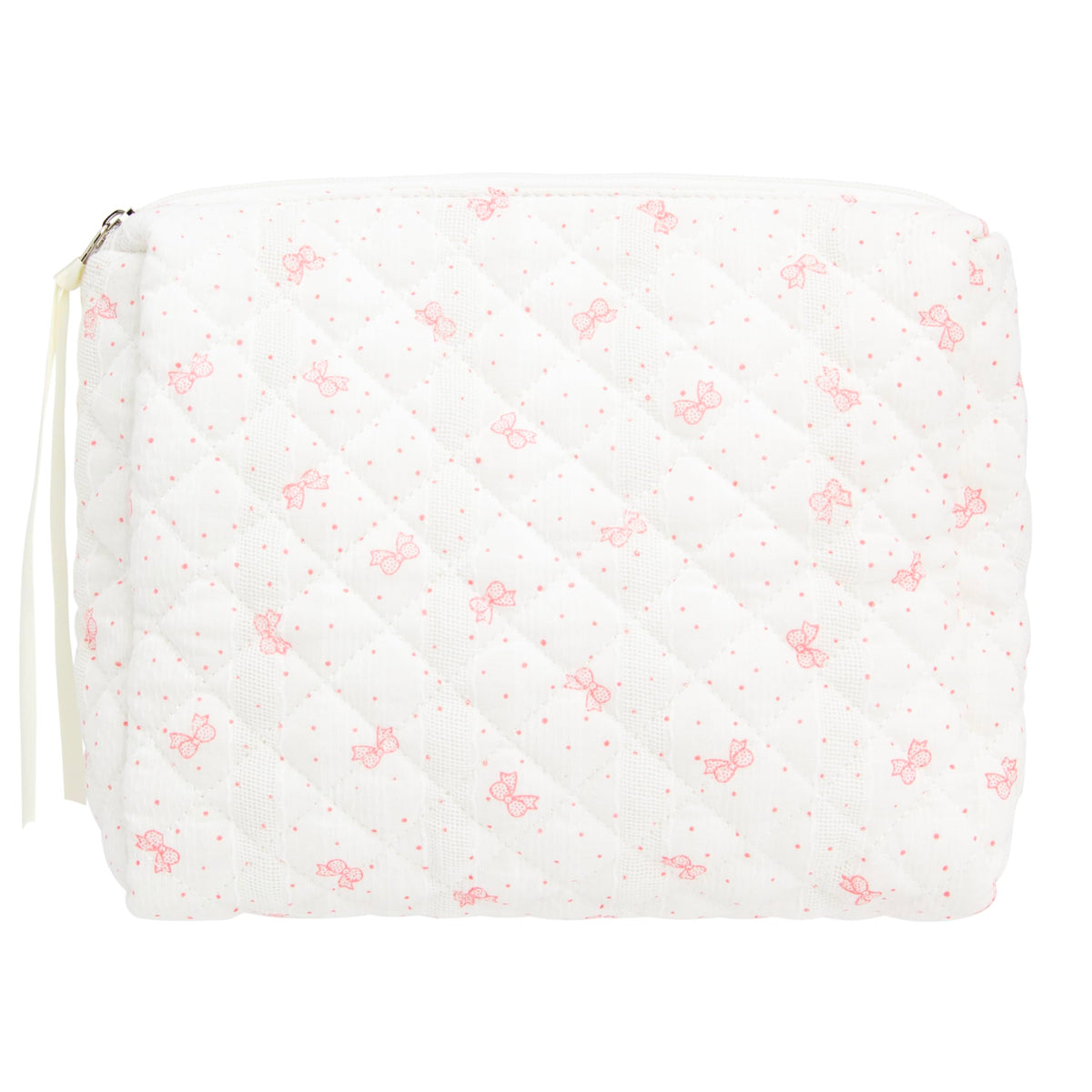 Quilted Makeup Bag for Women, Travel Cosmetic&Toiletry Bag,Gauze Heart