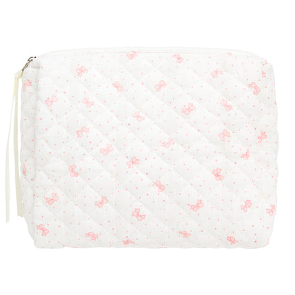 Quilted Makeup Bag for Women, Travel Cosmetic&Toiletry Bag,Gauze Heart