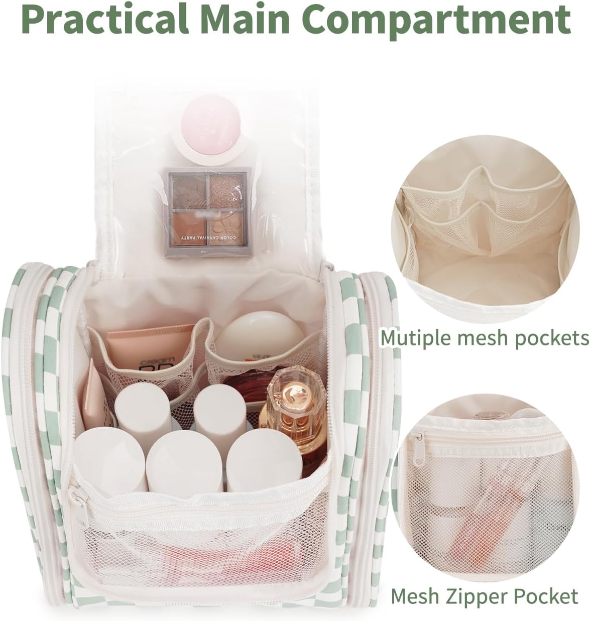 Narwey Hanging Travel Toiletry Bag for Women, Makeup Cosmetic Bag