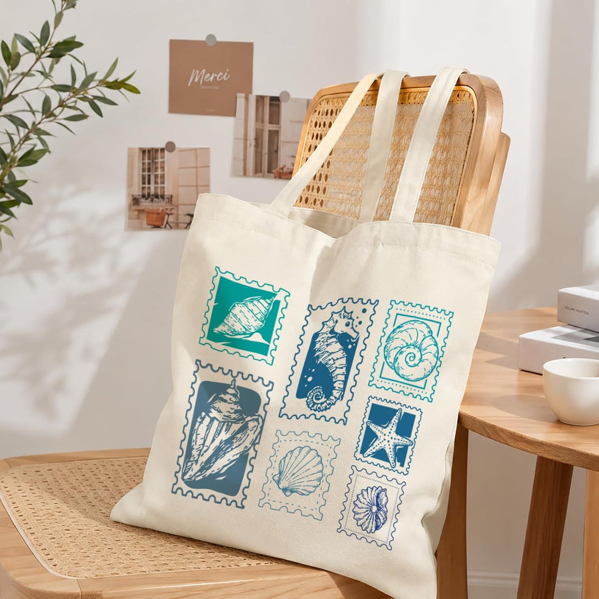 Cute Canvas Tote Bag for Women, Aesthetic Reusable Shoulder Bag, Graphic Reusable Grocery Tote Bag for Shopping, Work