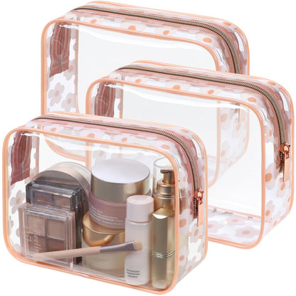PACKISM TSA Approved Toiletry Bag - Clear Makeup Bag for Travel, Rose Pink