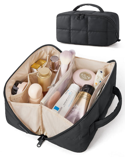 BAGSMART Easy-Access Makeup Bag, Water-Resistant Travel Toiletry Organizer