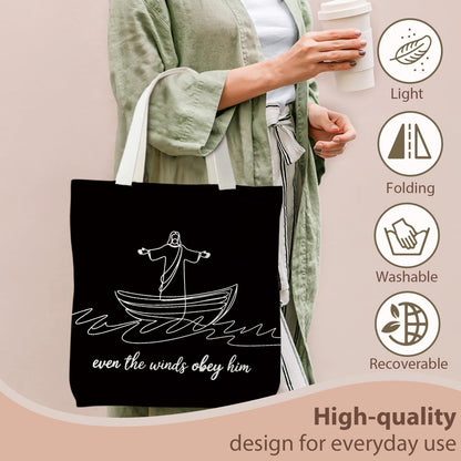 kunlisa Christian Tote Bag for Women, Christian Gifts for Women Faith Canvas Tote Bag