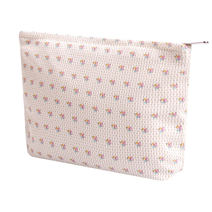 Cosmetic Bags for Women - Corduroy Cosmetic Bag Aesthetic Women Handbags Purses Smile Dots Makeup Organizer Storage Makeup Bag Girls Case Bags (A-Beige)