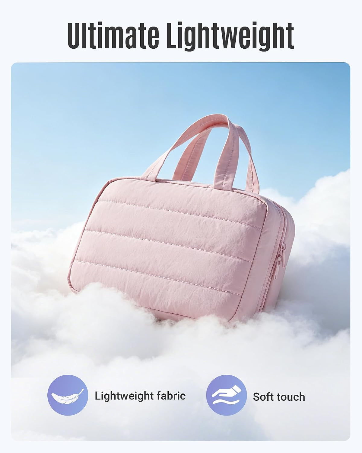 LIGHT FLIGHT Travel Toiletry Bag - Hanging Makeup Organizer for Women & Men