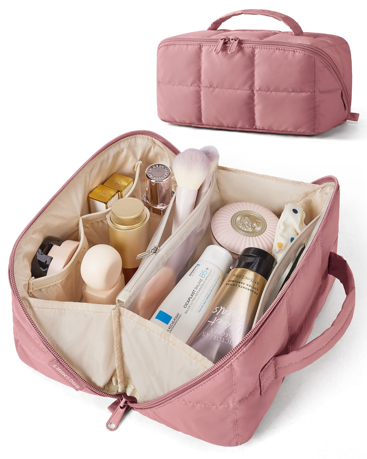 BAGSMART Travel Makeup Bag, Large Capacity Cosmetic Organizer for Women