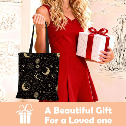 Funny Canvas Tote Bag, Reusable Shoulder Bag for Shopping Library Travel