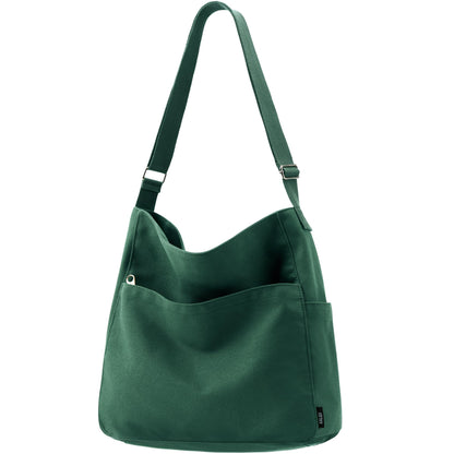 KALIDI Canvas Tote Bag Zipper Large Crossbody Shoulder Bag Messenger Bag
