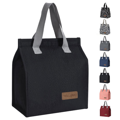 TELLUMO Insulated Lunch Bag for Men Women, Large Reusable Leakproof Lunch Box Container, Small Portable Thermal Snack Bag, Reusable Travel Office Work Beach Cooler Tote Bag for Adults, Grey