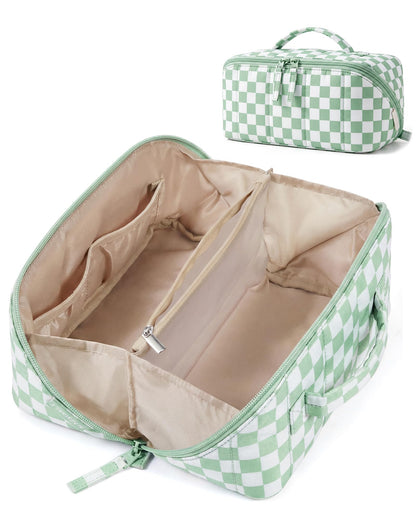 BAGSMART Puffy Travel Makeup Bag Toiletry Bag for Women, Black