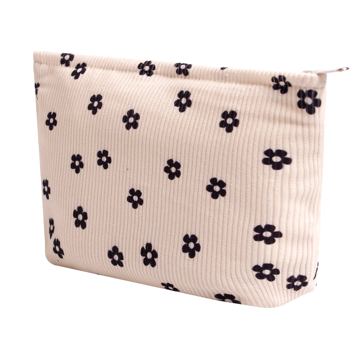 Cosmetic Bags for Women - Corduroy Cosmetic Bag Aesthetic Women Handbags Purses Smile Dots Makeup Organizer Storage Makeup Bag Girls Case Bags (A-Beige)