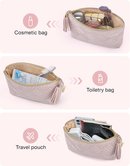 BAGSMART Small Makeup Bag for Women, Zipper Cosmetic Pouch for Purse