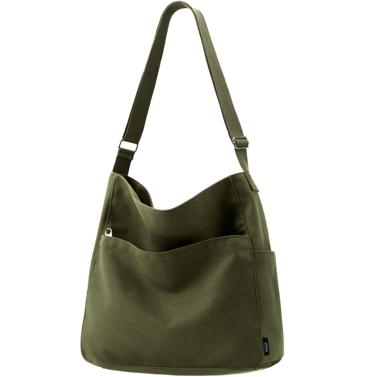 KALIDI Canvas Tote Bag Zipper Large Crossbody Shoulder Bag Messenger Bag