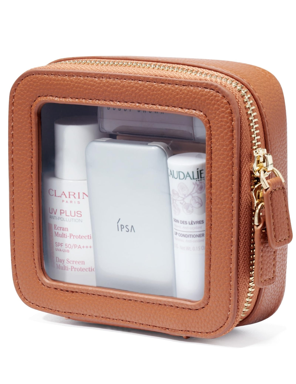 Popvibe Clear Makeup Case White Toiletry Bag Travel Large Clear Cosmetic Bag with Zipper, Big Make Up Bag Organizer Women Traveling TSA Approved Transparent Bag Car for Essentials