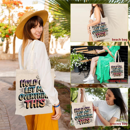 Sarcastic Canvas Tote Bag Funny Minimalist Humor Gift for Women Sister Birthday Christmas Weekender Beach Bag