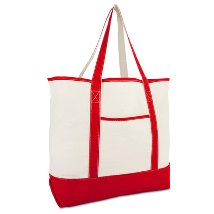 22" Open Top Heavy Duty Deluxe Tote Bag with Outer Pocket