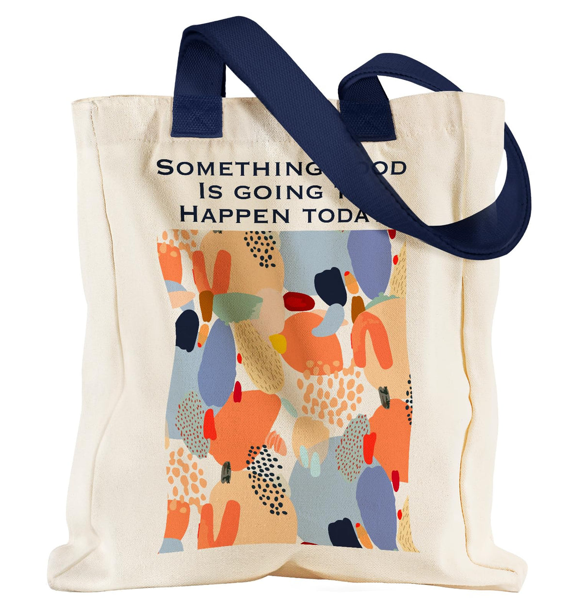 Miss Adola Aesthetic Heavy Canvas Tote Bag with Pocket for Women, Cloth Gusseted Totes Bag with Pattern for Shopping