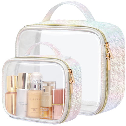 PACKISM Clear Makeup Bag Foldable - TSA Approved Toiletry Bag for Travel
