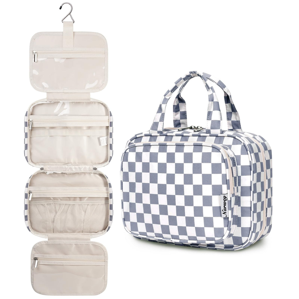 Narwey Hanging Toiletry Bag for Women, Travel Makeup Cosmetic Organizer Bag