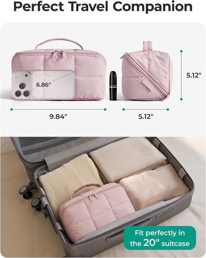 BAGSMART Easy-Access Makeup Bag, Water-Resistant Travel Toiletry Organizer