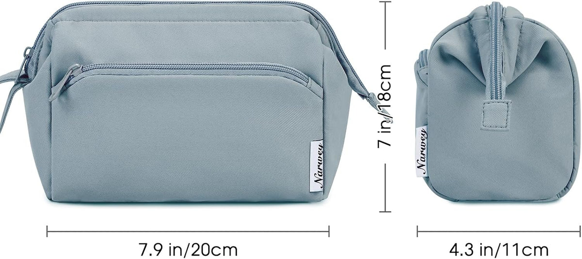 Narwey Travel Makeup Bag Toiletry Bag, Wide Open Cosmetic Bag for Women