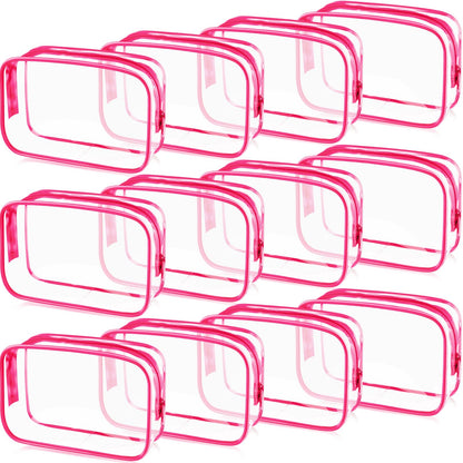 Weewooday 12 Pcs Clear Cosmetic Bags PVC Zipper,None