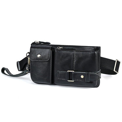 Water Resistant Canvas + Leather Hiking Riding Travel Fanny Waist Pack Small Phone Pouch For Men Women FB811-29 (1168 Brown)