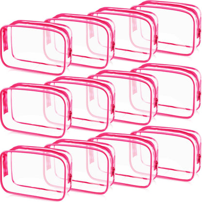 Weewooday 12 Pcs Clear Cosmetic Bags PVC Zipper,None