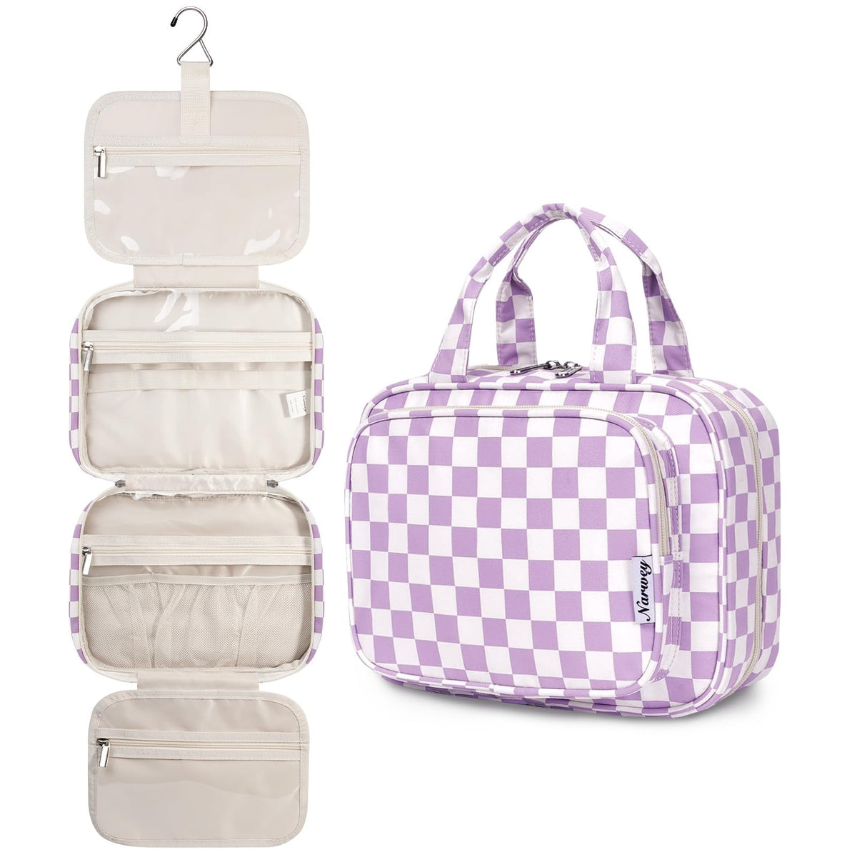 Narwey Hanging Toiletry Bag for Women, Travel Makeup Cosmetic Organizer Bag