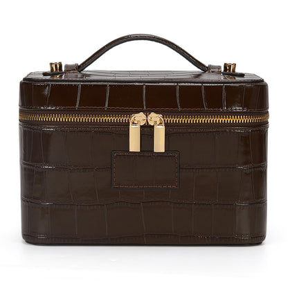 HiTotes Makeup Bag Vanity Case for Women Leather Cosmetic Bag Travel Toiletry Bags Portable Makeup Organizer Case